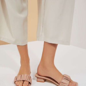 Klapki ze skóry ekologicznej malinowe