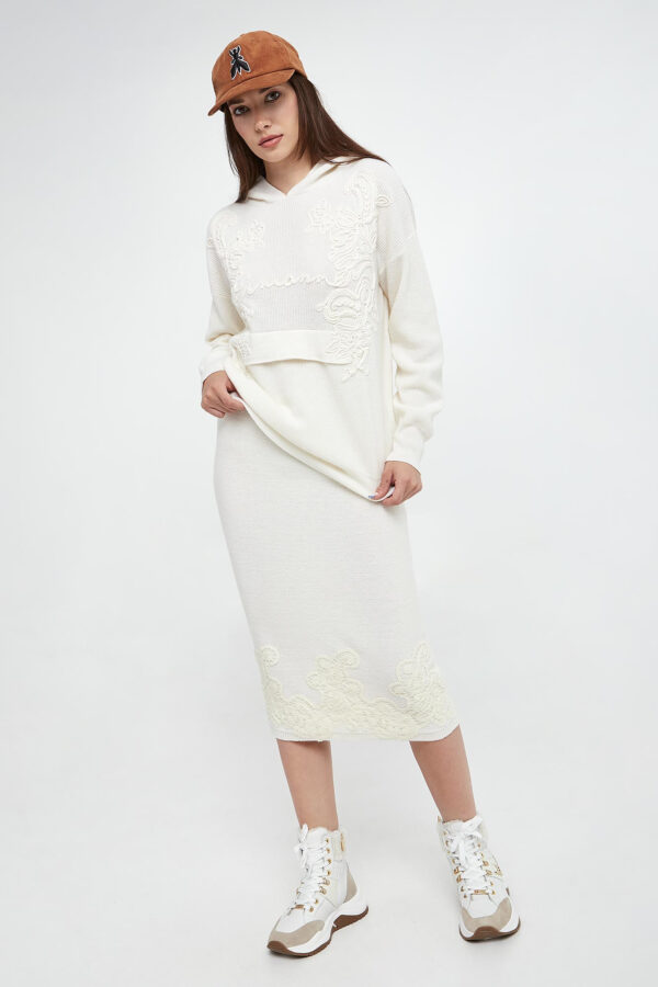 Sweter damski wełniany z kapturem ERMANNO FIRENZE