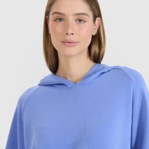 4F Bluza dresowa nierozpinana z modalem damska - niebieska