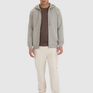 4F Bluza dresowa rozpinana z kapturem męska - szara