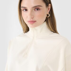 4F Bluza dresowa nierozpinana bez kaptura damska - biała