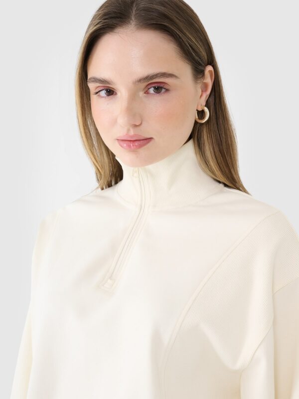 4F Bluza dresowa nierozpinana bez kaptura damska - biała