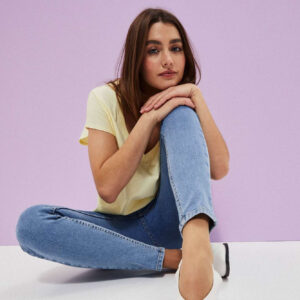 Jeansy high waist skinny niebieskie