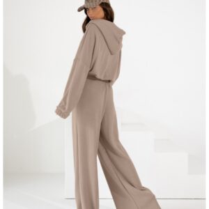 Komplet dzianinowy bluza i spodnie NOLANI - cappuccino