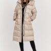 HETREGO Beżowy damski puchowy płaszcz Karen Woman Quilted Coat, Rozmiar 42 EU - 46 IT