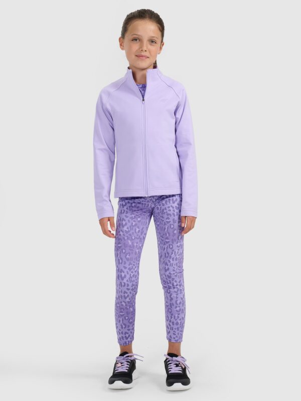 4F Bluza sportowa rozpinana bez kaptura dziewczęca - fioletowa 146/152 (10-12 lat)