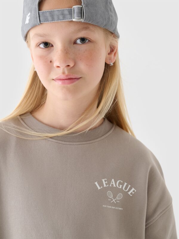 4F Bluza dresowa nierozpinana bez kaptura dziewczęca - szara 122 (6-7 lat)