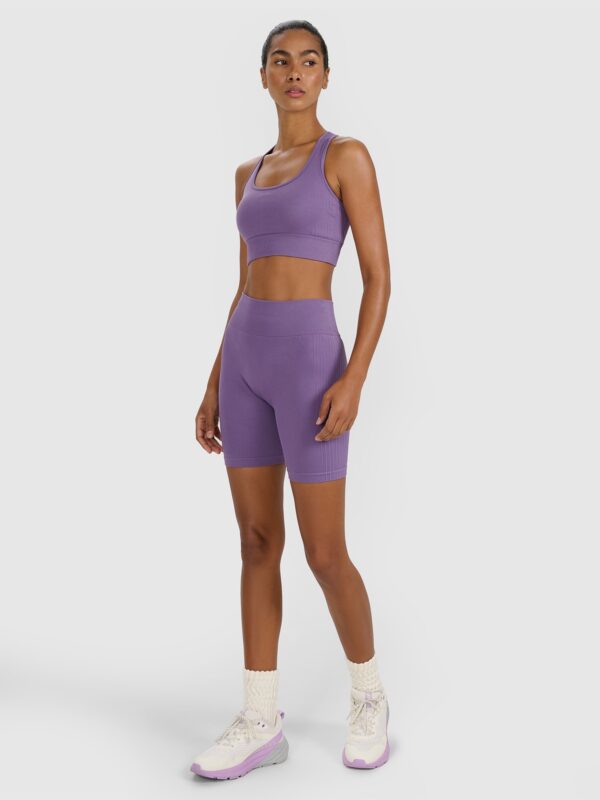 4F Biustonosz treningowy z niskim wsparciem damski - fioletowy