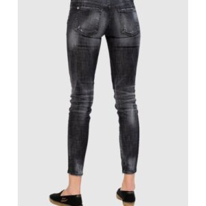 DSQUARED2 Medium waist skinny jeans czarne jeansy damskie