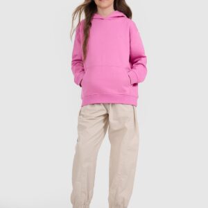 4F Bluza dresowa nierozpinana z kapturem dziewczęca - różowa 164 (13-14 lat)