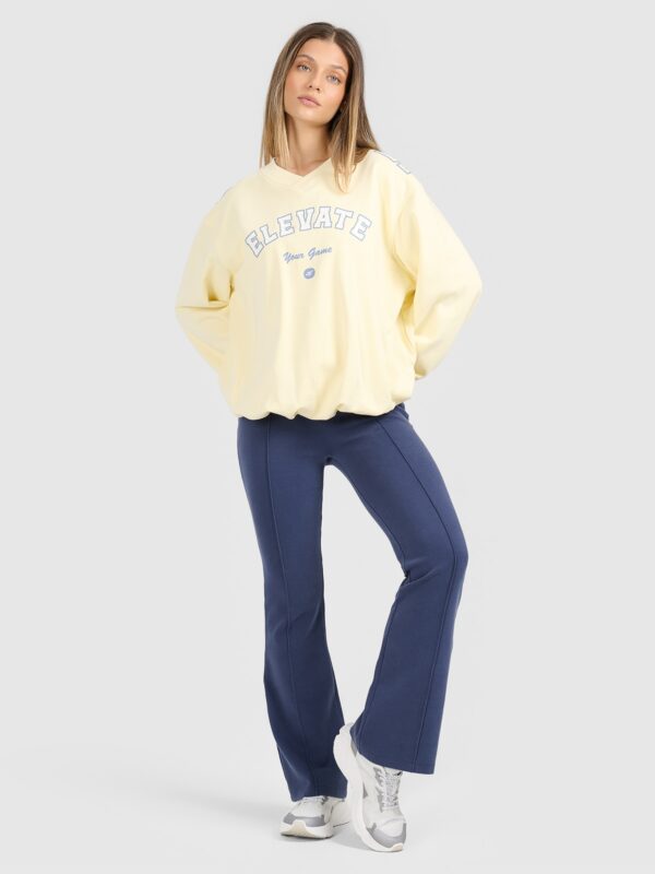 4F Bluza dresowa nierozpinana bez kaptura damska - żółta