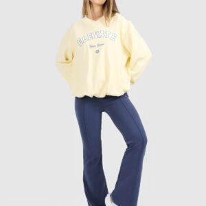 4F Bluza dresowa nierozpinana bez kaptura damska - żółta