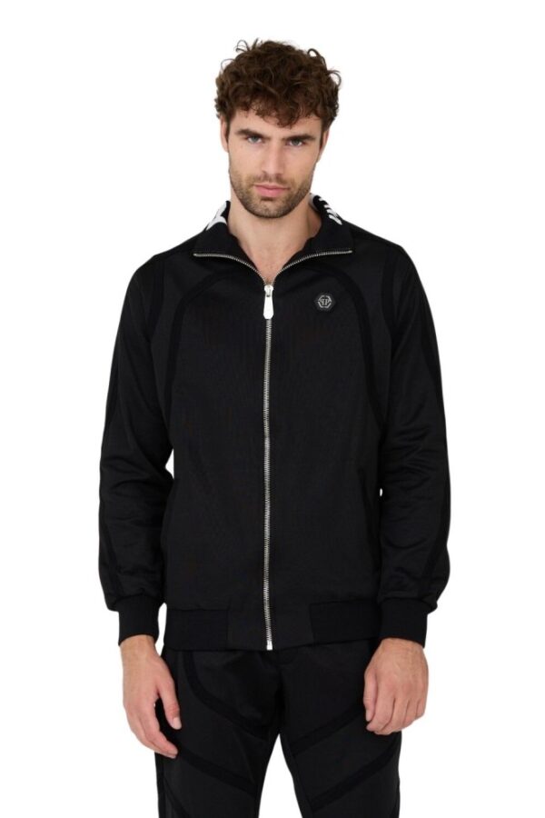 PHILIPP PLEIN Czarna męska bluza dresowa Jogging Zipped Jacket