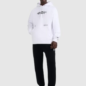 4F Bluza dresowa nierozpinana z kapturem męska - biała