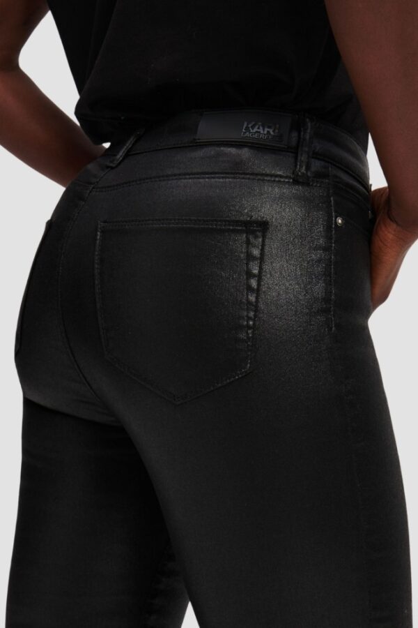KARL LAGERFELD Czarne damskie spodnie Coated Skinny Denim Pants