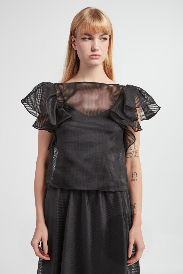 Bluzka damska z tafty KARL LAGERFELD