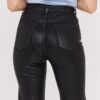 7 FOR ALL MANKIND Czarne błyszczące spodnie damskie Logan Stovepipe Supshicoa