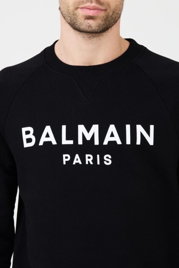 BALMAIN Czarna męska bluza Printed Sweatshirt