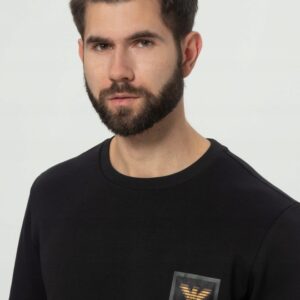 EMPORIO ARMANI Czarna męska bluza z logo