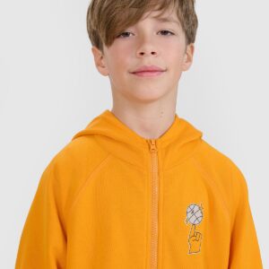 4F Bluza dresowa rozpinana z kapturem chłopięca - pomarańczowa 158 (12-13 lat)