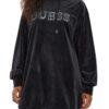 GUESS Сzarna damska długa welurowa bluza Couture