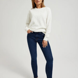 Bawełniane jeansy rurki niebieskie