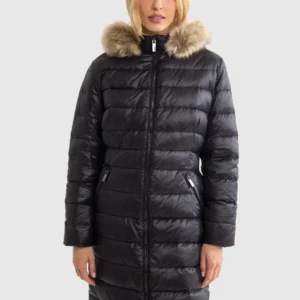 1af8da2a16b15a13132f98f1ae59d2011b6be85c Płaszcz damski puchowy pikowany czarny Rosabel 906