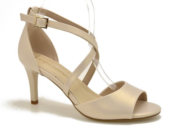 1b4a0b91d30c5277c28ac874f7fdc54060014a87 Beż perła sandały damskie na szpilce Sergio Leone SK433