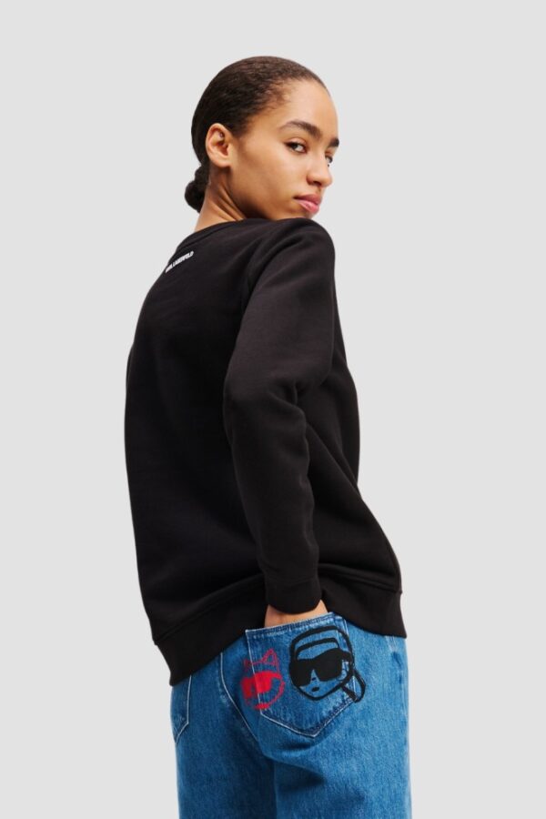 KARL LAGERFELD Czarna damska bluza z cyrkoniami Ikon Rs Duo