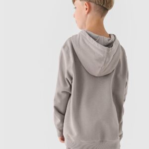 4F Bluza dresowa nierozpinana z kapturem chłopięca - szara 122 (6-7 lat)