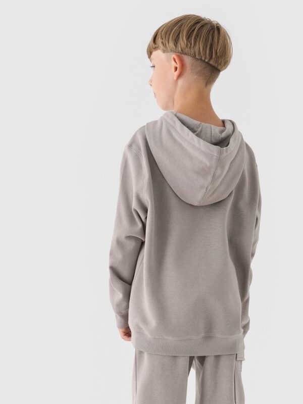 4F Bluza dresowa nierozpinana z kapturem chłopięca - szara 122 (6-7 lat)