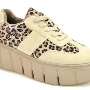 Beżowe skórzane ocieplane półbuty damskie Vinceza 66841