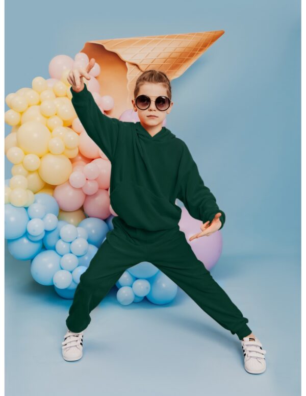 Welurowy dres dziecięcy TIMON - butelkowa zieleń