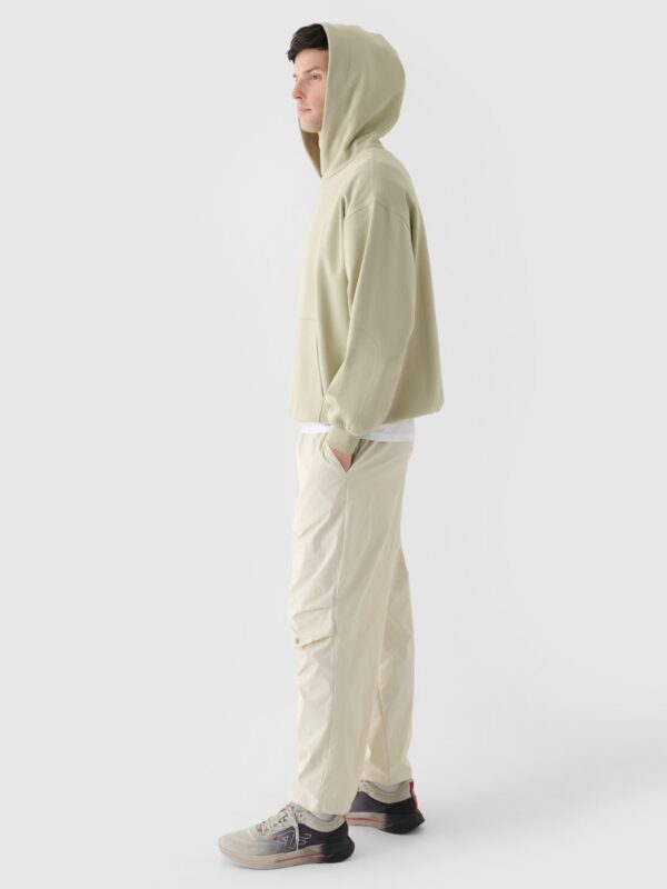 4F Bluza dresowa nierozpinana z kapturem męska - oliwkowa/khaki