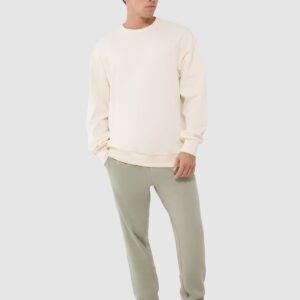 4F Bluza dresowa oversize nierozpinana bez kaptura męska - beżowa