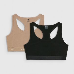 4F Biustonosz bawełniany z niskim wsparciem (2-pack) damski - multikolor