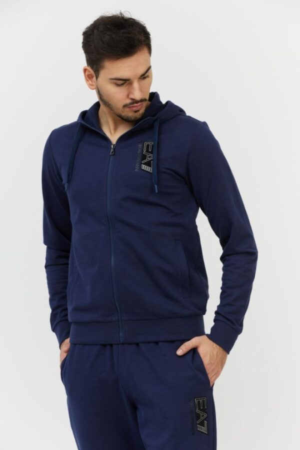 250068e6ccfc18f561f39aef7ec0a040d84136ed EA7 Granatowa bluza męska z wymiennym logo