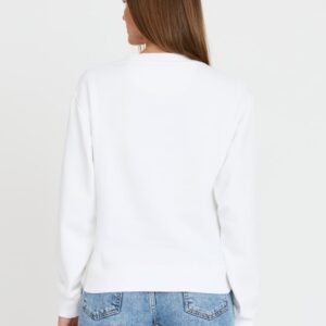 GUESS Biała damska bluza z cyrkoniami