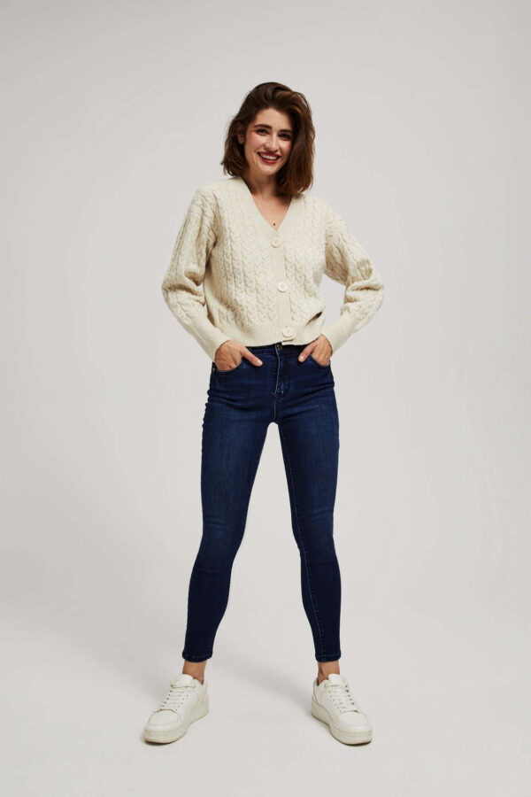 Jeansy rurki z efektem push up granatowe