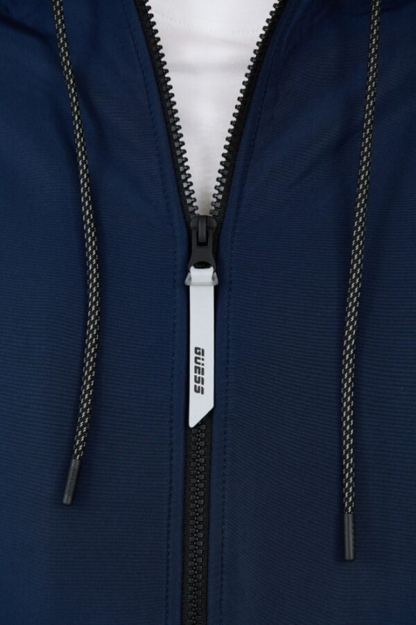 GUESS Granatowa męska bluza rozpinana z kapturem