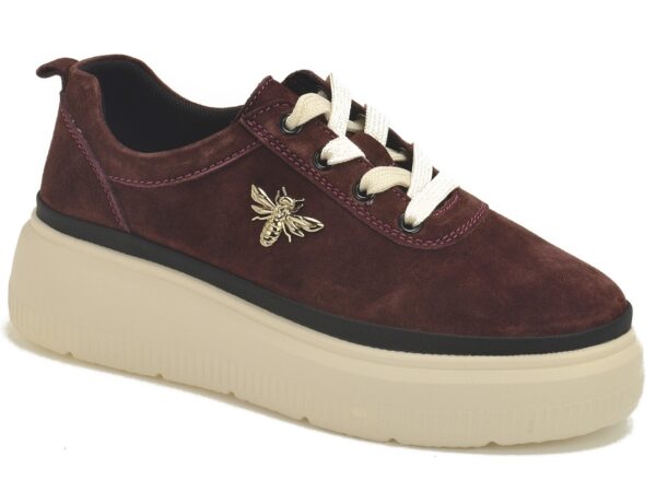 278c211bc0450967b0cc9f043d28f9d78f95e929 Bordowe skórzane półbuty damskie Vinceza 41495