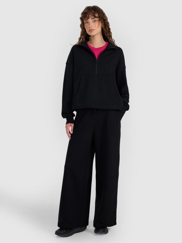 27f1088af784efc59be7ee3ce72961fcc713eff2 4F Bluza dresowa nierozpinana bez kaptura damska - czarna