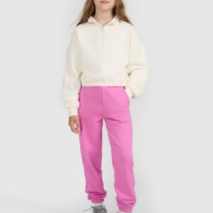 4F Bluza dresowa nierozpinana bez kaptura dziewczęca - biała 158 (12-13 lat)