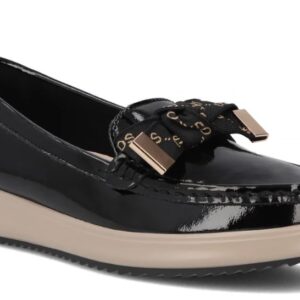 Czarne lakierowane skórzane mokasyny Filippo DP6457