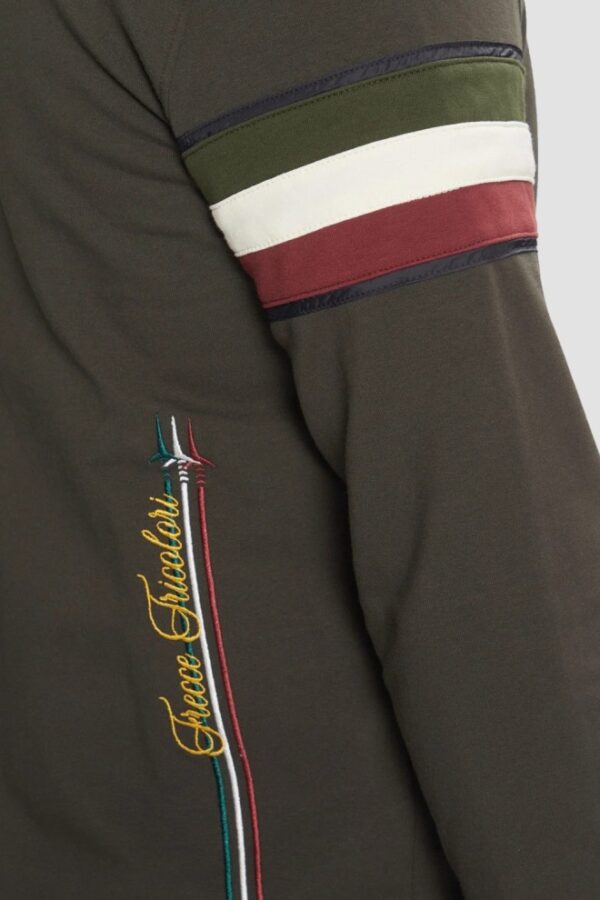 AERONAUTICA MILITARE Szarozielona bluza męska With Tricolor Insert