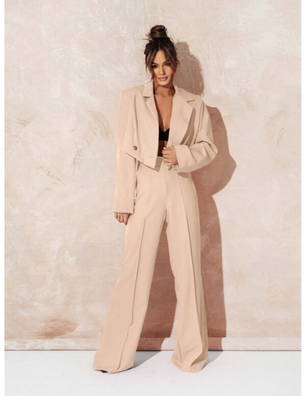 Garnitur z szerokimi spodniami HAJAM - beżowy