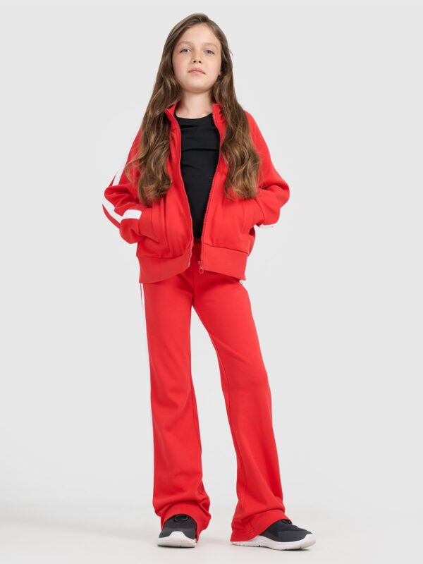 4F Bluza dresowa rozpinana bez kaptura dziewczęca - czerwona 164 (13-14 lat)