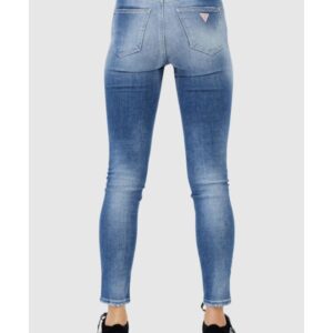 GUESS Niebieskie jeansy damskie z wysokim stanem