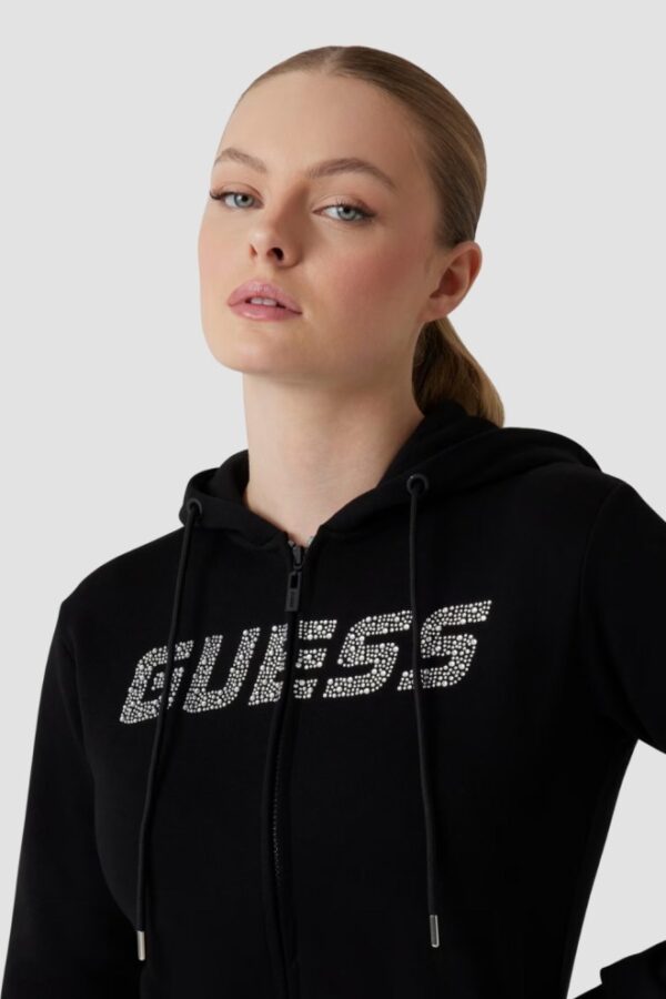 GUESS Czarna damska bluza z cyrkoniami Primula