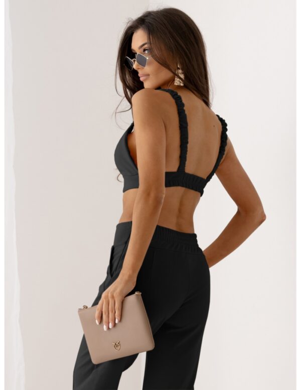 2be532f78eec86d49c998733777f3cfeeed08de5 Komplet top na ramiączkach i spodnie TIRA - czarny